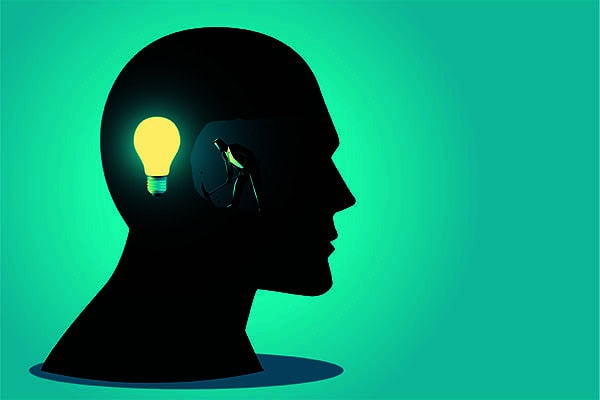 intuition in coaching, lightbulb in head